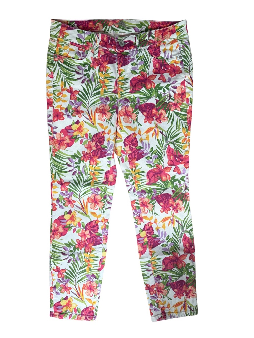 Tommy Bahama Floral Tropical Print Skinny Ankle Pants Size 28/29